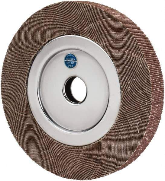 Value Collection - 8" Diam, 80 Grit Aluminum Oxide Unmounted Flap Wheel - 1" Hole, 1" Wide, Coated, Medium Grade, 4,800 Max RPM - Eagle Tool & Supply