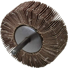 Value Collection - 3" Diam x 1" Face Width, Fine Aluminum Oxide Coated Mounted Flap Wheel - 1/4" Shank Mount, 120 Grit, 5,800 Max RPM - Eagle Tool & Supply