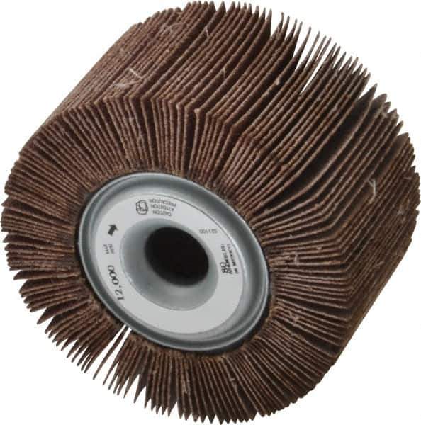 Norton - 3-1/2" Diam, 80 Grit Aluminum Oxide Unmounted Flap Wheel - 5/8" Hole, 2" Wide, Coated, Medium Grade, 12,000 Max RPM - Eagle Tool & Supply