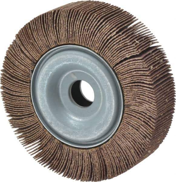 Norton - 4" Diam, 80 Grit Aluminum Oxide Unmounted Flap Wheel - 5/8" Hole, 1" Wide, Coated, Medium Grade, 12,000 Max RPM , Cloth Backing - Eagle Tool & Supply