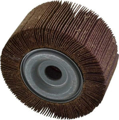 Norton - 4" Diam, 60 Grit Aluminum Oxide Unmounted Flap Wheel - 5/8" Hole, 2" Wide, Coated, Medium Grade, 12,000 Max RPM , Cloth Backing - Eagle Tool & Supply