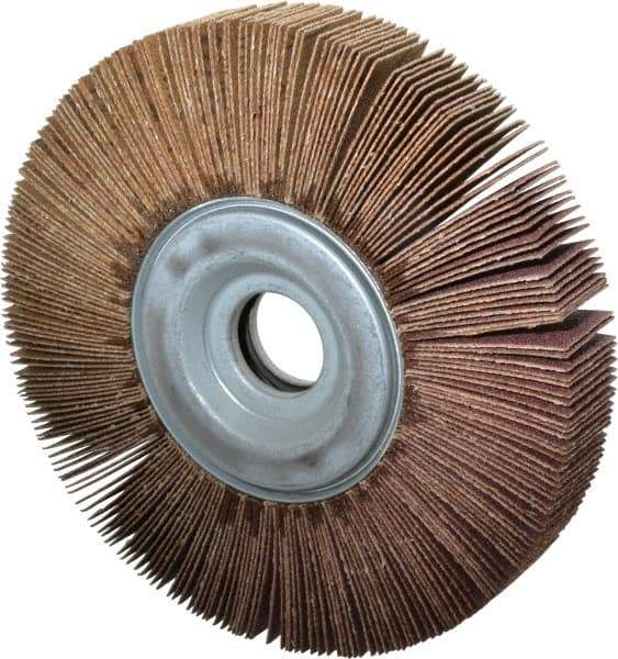 Norton - 6" Diam, 80 Grit Aluminum Oxide Unmounted Flap Wheel - 1" Hole, 1" Wide, Coated, Medium Grade, 6,200 Max RPM , Cloth Backing - Eagle Tool & Supply