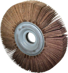 Norton - 6" Diam, 80 Grit Aluminum Oxide Unmounted Flap Wheel - 1" Hole, 1" Wide, Coated, Medium Grade, 6,200 Max RPM , Cloth Backing - Eagle Tool & Supply