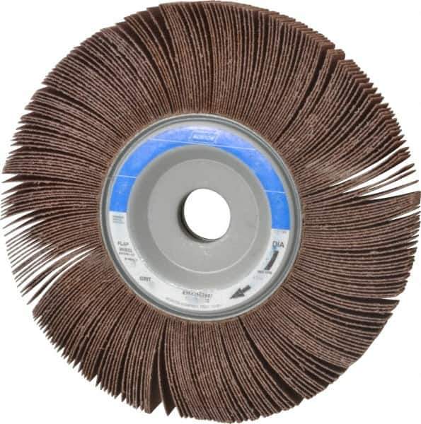 Norton - 8" Diam, 60 Grit Aluminum Oxide Unmounted Flap Wheel - 1" Hole, 1" Wide, Coated, Medium Grade, 4,700 Max RPM - Eagle Tool & Supply