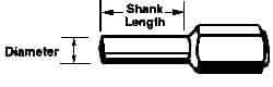Merit Abrasives - Flap Wheel Adapter - 8" Shank Length" x 1/4" Shank Diam - Eagle Tool & Supply