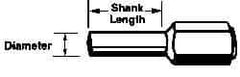 Merit Abrasives - Flap Wheel Adapter - 8" Shank Length" x 1/4" Shank Diam - Eagle Tool & Supply