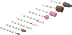 Grier Abrasives - 9 Piece Aluminum Oxide Vitrified Mounted Stone Abrasive Point Set - Includes Shapes B44, B52, B53, B96, B97, B122, B131, B132 & B135 - Eagle Tool & Supply