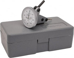 INTERAPID - 1.6 mm Range, 0.01 mm Dial Graduation, Vertical Dial Test Indicator - 1-1/2 Inch White Dial, 0-40-0 Dial Reading - Eagle Tool & Supply
