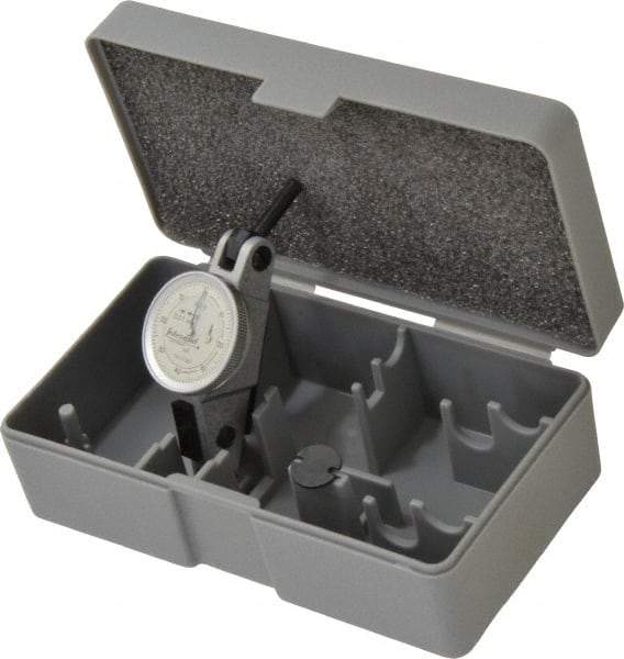 INTERAPID - 1.6 mm Range, 0.01 mm Dial Graduation, Horizontal Dial Test Indicator - 1.1811 Inch White Dial, 0-40-0 Dial Reading - Eagle Tool & Supply