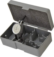 INTERAPID - 1.6 mm Range, 0.01 mm Dial Graduation, Horizontal Dial Test Indicator - 1.1811 Inch White Dial, 0-40-0 Dial Reading - Eagle Tool & Supply