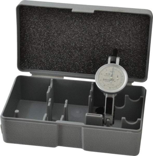 INTERAPID - 0.4 mm Range, 0.002 mm Dial Graduation, Horizontal Dial Test Indicator - 1.1811 Inch White Dial, 0-10-0 Dial Reading - Eagle Tool & Supply