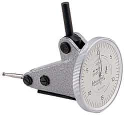 INTERAPID - 1.6 mm Range, 0.01 mm Dial Graduation, Vertical Dial Test Indicator - 1.1811 Inch White Dial, 0-40-0 Dial Reading - Eagle Tool & Supply