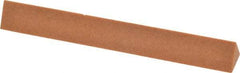Made in USA - 4" Long x 1/2" Wide x 1/2" Thick, Aluminum Oxide Sharpening Stone - Triangle, Fine Grade - Eagle Tool & Supply