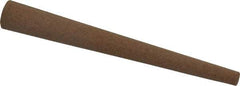 Made in USA - 4" Long x 1/2" Diam x 1/2" Thick, Aluminum Oxide Sharpening Stone - Round Tapered, Medium Grade - Eagle Tool & Supply