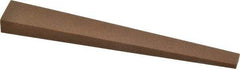 Made in USA - 1/2" Wide x 4" OAL, Aluminum Oxide Sharpening Stone - Flat Tapered, Medium Grade, 220 Grit - Eagle Tool & Supply