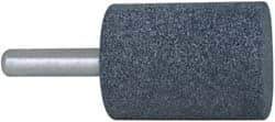Grier Abrasives - 1-1/2" Head Diam x 2" Thickness, W239, Cylinder End, Aluminum Oxide Mounted Point - Blue, Medium Grade, 60 Grit, 25,470 RPM - Eagle Tool & Supply