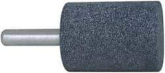 Grier Abrasives - 1-1/2" Head Diam x 2" Thickness, W239, Cylinder End, Aluminum Oxide Mounted Point - Blue, Medium Grade, 60 Grit, 25,470 RPM - Eagle Tool & Supply