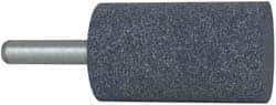 Grier Abrasives - 1-1/2" Head Diam x 2-1/2" Thickness, W240, Cylinder End, Aluminum Oxide Mounted Point - Blue, Medium Grade, 60 Grit, 21,000 RPM - Eagle Tool & Supply