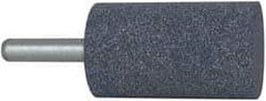 Grier Abrasives - 1-1/2" Head Diam x 2-1/2" Thickness, W240, Cylinder End, Aluminum Oxide Mounted Point - Blue, Medium Grade, 60 Grit, 21,000 RPM - Eagle Tool & Supply