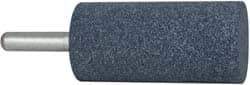 Grier Abrasives - 1-1/2" Head Diam x 3" Thickness, W241, Cylinder End, Aluminum Oxide Mounted Point - Blue, Medium Grade, 60 Grit, 18,000 RPM - Eagle Tool & Supply
