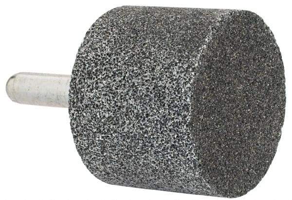 Grier Abrasives - 2" Head Diam x 1-1/2" Thickness, W243, Cylinder End, Aluminum Oxide Mounted Point - Blue, Medium Grade, 60 Grit, 19,100 RPM - Eagle Tool & Supply