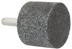 Grier Abrasives - 2" Head Diam x 1-1/2" Thickness, W243, Cylinder End, Aluminum Oxide Mounted Point - Blue, Medium Grade, 60 Grit, 19,100 RPM - Eagle Tool & Supply