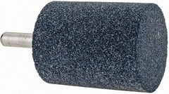 Grier Abrasives - 2" Head Diam x 2-1/2" Thickness, W245, Cylinder End, Aluminum Oxide Mounted Point - Blue, Medium Grade, 60 Grit, 19,860 RPM - Eagle Tool & Supply