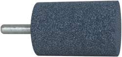 Grier Abrasives - 2" Head Diam x 3" Thickness, W246, Cylinder End, Aluminum Oxide Mounted Point - Blue, Medium Grade, 60 Grit, 16,500 RPM - Eagle Tool & Supply