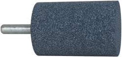 Grier Abrasives - 2" Head Diam x 3" Thickness, W246, Cylinder End, Aluminum Oxide Mounted Point - Blue, Medium Grade, 60 Grit, 16,500 RPM - Eagle Tool & Supply