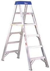 Made in USA - 12 Ft. High, Type IAA Rating, Aluminum Step Ladder - Eagle Tool & Supply