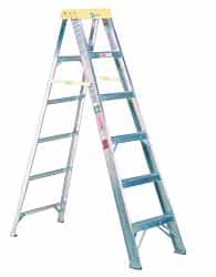 Made in USA - 10 Ft. High, Type I Rating, Aluminum Step Ladder - Eagle Tool & Supply