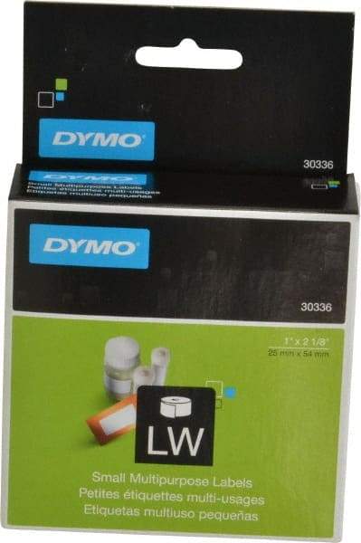 Dymo - 2-1/8" Long, White Die Cut Paper with Semi Perm. Adhesive Thermal Label - For DYMO LabelWriter Printers - Eagle Tool & Supply