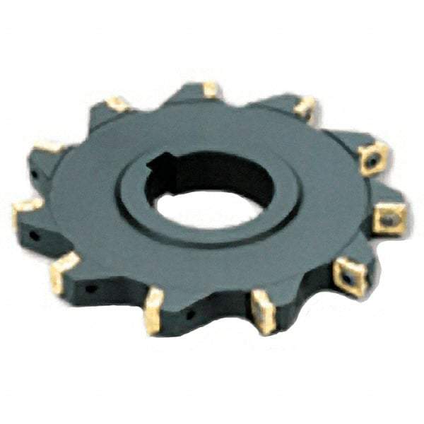 Iscar - Arbor Hole Connection, 0.3543" Cutting Width, 1.0236" Depth of Cut, 100mm Cutter Diam, 1.2598" Hole Diam, 9 Tooth Indexable Slotting Cutter - SSB Toolholder, S/Q/XPMT Insert - Eagle Tool & Supply