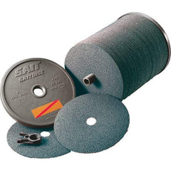Sait - 4-1/2" Diam 7/8" Hole 50 Grit Fiber Disc - Ceramic, 11,000 Max RPM - Eagle Tool & Supply
