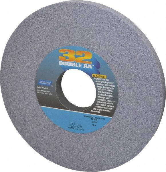 Norton - 12" Diam x 3" Hole x 1" Thick, I Hardness, 46 Grit Surface Grinding Wheel - Aluminum Oxide, Type 1, Coarse Grade, 2,070 Max RPM, Vitrified Bond, No Recess - Eagle Tool & Supply