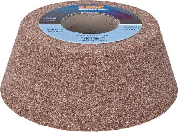 Norton - 4" Diam, 1-1/4" Hole Size, 1-1/2" Overall Thickness, 60 Grit, Type 11 Tool & Cutter Grinding Wheel - Medium Grade, Aluminum Oxide, J Hardness, Vitrified Bond, 5,730 RPM - Eagle Tool & Supply
