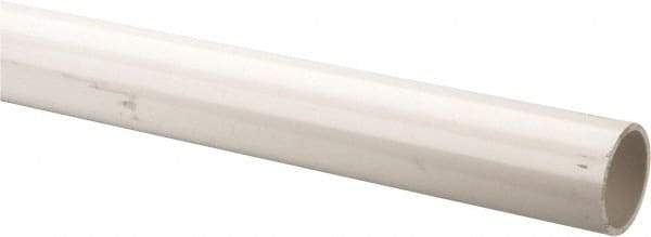 Made in USA - 2" Pipe, 5' Long PVC Unthreaded Plastic Pipe Nipple - 280 Max psi, 2.05" ID x 2-3/8" OD, Schedule 40, White - Eagle Tool & Supply