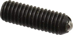 Vlier - 10-32, 0.094" Ball Diam, 0.57" Body Length, 0.025" Max Ball Reach, Threaded Ball Plunger - Steel Body, Stainless Steel Ball, 1.5 Lb Initial End Force, 3 Lb Final End Force, Locking Element - Eagle Tool & Supply