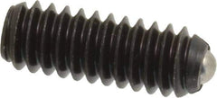 Vlier - 1/4-20, 0.125" Ball Diam, 0.675" Body Length, 0.035" Max Ball Reach, Threaded Ball Plunger - Steel Body, Stainless Steel Ball, 3 Lb Initial End Force, 7 Lb Final End Force - Eagle Tool & Supply