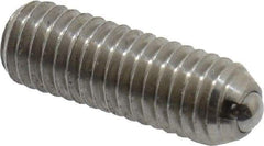 Vlier - 10-32, 0.094" Ball Diam, 0.57" Body Length, 0.025" Max Ball Reach, Threaded Ball Plunger - Stainless Steel Body, Stainless Steel Ball, 1.5 Lb Initial End Force, 3 Lb Final End Force - Eagle Tool & Supply