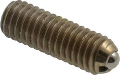 Vlier - 10-32, 0.094" Ball Diam, 0.57" Body Length, 0.025" Max Ball Reach, Threaded Ball Plunger - Stainless Steel Body, Stainless Steel Ball, 1.5 Lb Initial End Force, 3 Lb Final End Force, Locking Element - Eagle Tool & Supply