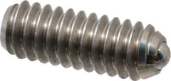 Vlier - 1/4-20, 0.125" Ball Diam, 0.675" Body Length, 0.035" Max Ball Reach, Threaded Ball Plunger - Stainless Steel Body, Stainless Steel Ball, 3 Lb Initial End Force, 7 Lb Final End Force - Eagle Tool & Supply