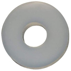 Made in USA - #2 Screw, Grade 6/6 Nylon Standard Flat Washer - 2.29mm ID x 1/4" OD, 0.81mm Thick - Eagle Tool & Supply