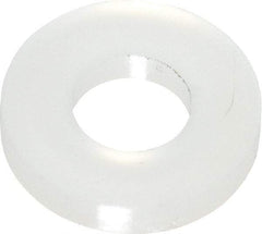 Made in USA - #8 Screw, Grade 6/6 Nylon Standard Flat Washer - 4.34mm ID x 3/8" OD, 1.57mm Thick - Eagle Tool & Supply