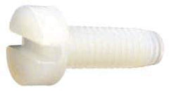 Made in USA - M3x0.50 Metric Coarse, 5mm Length Under Head Slotted Drive Machine Screw - Cheese Head, Grade 6/6 Nylon, Uncoated, Without Washer - Eagle Tool & Supply