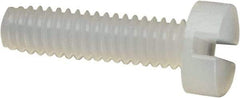 Made in USA - M2x0.40 Metric Coarse, 8mm Length Under Head Slotted Drive Machine Screw - Cheese Head, Grade 6/6 Nylon, Uncoated, Without Washer - Eagle Tool & Supply