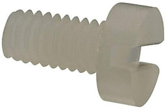 Made in USA - M2.5x0.45 Metric Coarse, 5mm Length Under Head Slotted Drive Machine Screw - Cheese Head, Grade 6/6 Nylon, Uncoated, Without Washer - Eagle Tool & Supply