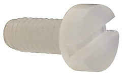 Made in USA - M2.5x0.45 Metric Coarse, 6mm Length Under Head Slotted Drive Machine Screw - Cheese Head, Grade 6/6 Nylon, Uncoated, Without Washer - Eagle Tool & Supply