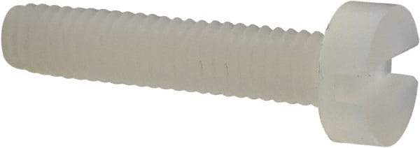 Made in USA - M2.5x0.45 Metric Coarse, 12mm Length Under Head Slotted Drive Machine Screw - Cheese Head, Grade 6/6 Nylon, Uncoated, Without Washer - Eagle Tool & Supply
