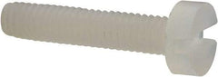 Made in USA - M2.5x0.45 Metric Coarse, 12mm Length Under Head Slotted Drive Machine Screw - Cheese Head, Grade 6/6 Nylon, Uncoated, Without Washer - Eagle Tool & Supply